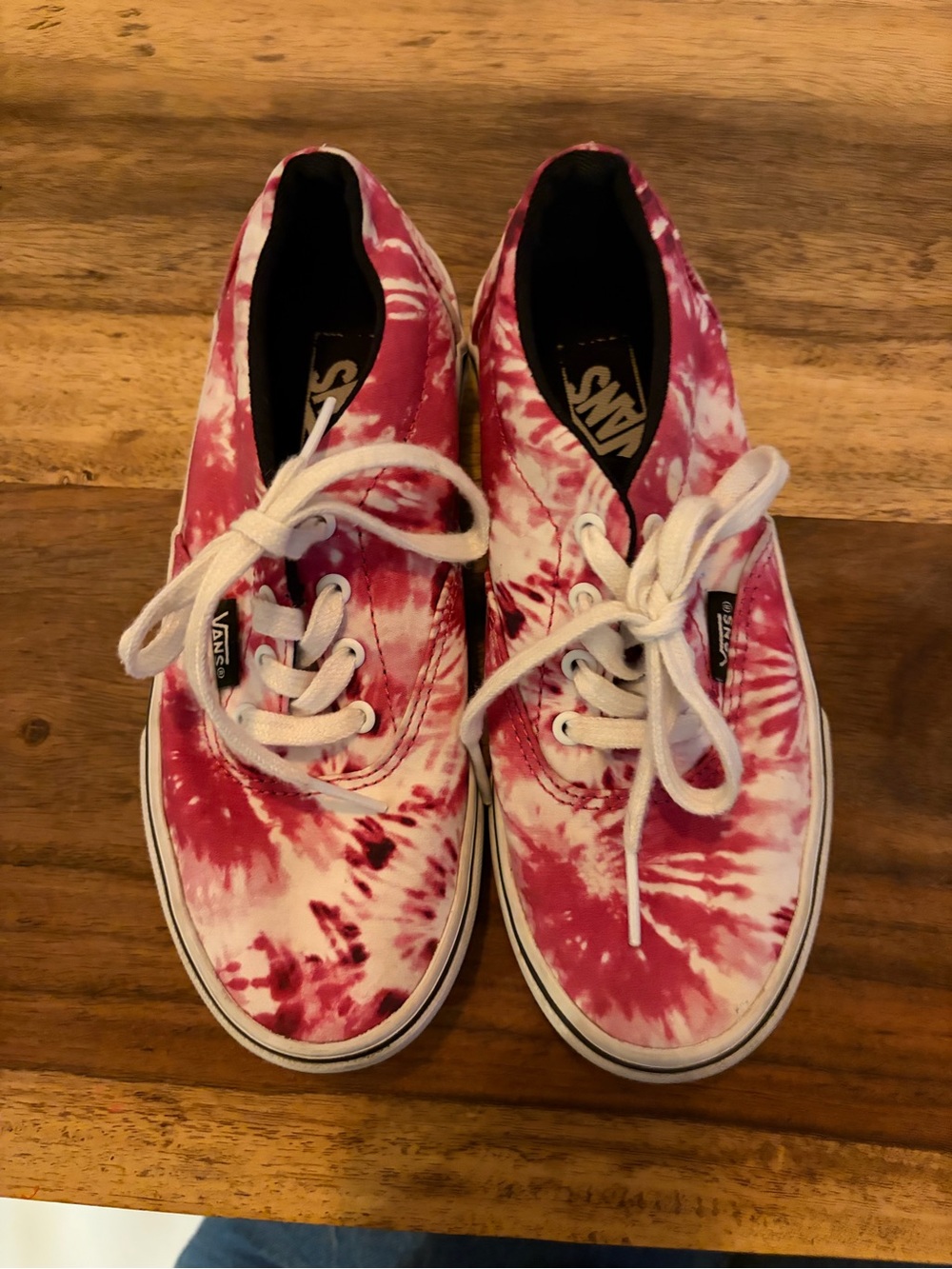 Vans Pink & White Tie-Dye Low-Top Sneakers- girls size 1